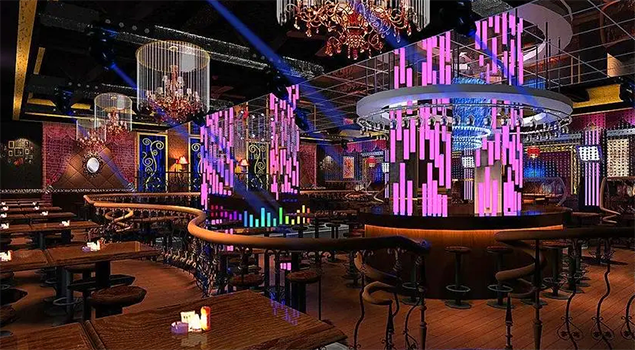 Captivate Customers with Vibrant LED Displays in Dynamic Bar Atmosphere